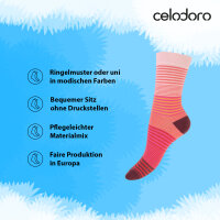 Celodoro 8 Paar bunte Damen Ringelsocken - Ringel Socken aus Baumwolle, gestreifte Damensocken