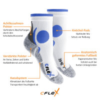 CFLEX Damen und Herren Running Funktions-Socken (4 Paar) Laufsocken - Schwarz-Blau 35-38