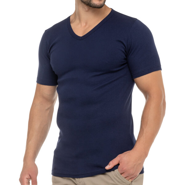 Celodoro Herren Business T-Shirt V-Neck (1 Stück) - Marine S