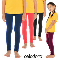 Celodoro Kinder Thermo Leggings (1 Stück) - warme Unterhose lang mit Innenfleece - Blau 110-116