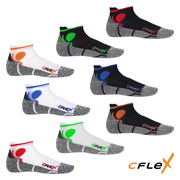 CFLEX Damen und Herren Running Funktions-Sneakersocken (4 Paar) Laufsocken