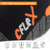 CFLEX Damen und Herren Ski- und Snowboard Socken (3 Paar) Kniestrümpfe - Mix 39-42