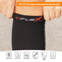 CFLEX Herren & Damen Sport Strümpfe (2 Paar) Kompressions Kniestrümpfe - Schwarz-Blau und Grau Mix 35-38