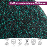 Footstar Damen Frottee Kniestrümpfe (2 Paar) Warme Baumwollsocken mit Thermo-Effekt - Grün-Grau 35-38