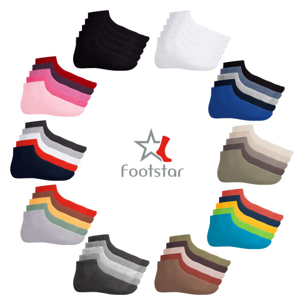 Footstar Herren & Damen Kurzschaft Socken (10 Paar) Quarter Socken aus Baumwolle - Sneak it!
