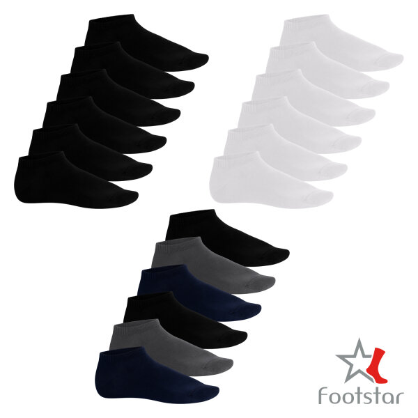 Footstar Herren Bambus Sneaker Socken (6 Paar) Kurze Socken aus nachhaltiger Viskose