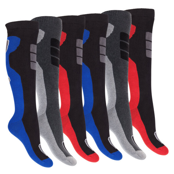 Footstar Damen und Herren Winter Kniestrümpfe (6 Paar) Warme Vollfrottee Socken mit Thermo Effekt