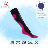 Footstar Damen Winter Kniestrümpfe (6 Paar) Vollfrottee Socken mit Thermo Effekt - Mix 35-38