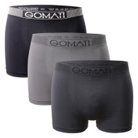 Gomati Herren Seamless Pants (3er Pack) Nahtlose Boxershorts aus Microfaser-Elasthan - Grey Tones XXL