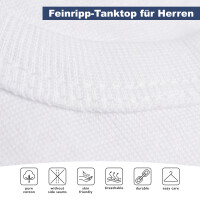 6er Pack Herren Unterhemd FEINRIPP Classic Tank Top Weiss Größe M