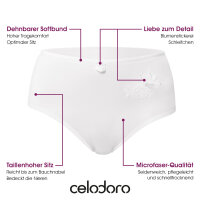 Celodoro Damen Taillenslip (6er Pack) Microfaser-Slip mit Stickerei - Classic Mix 40-42