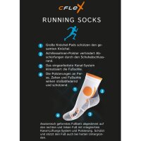 CFLEX Damen und Herren Running Funktions-Socken (4 Paar) Laufsocken - Weiss-Orange 35-38