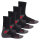 Celodoro Damen und Herren Trekking-Socken (4 Paar), Arbeitssocken mit Frotteesohle - Schwarz-Rot 35-38