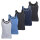 MT Herren Melange Tank-Top (5er Pack) Baumwoll Feinripp Unterhemden ärmellos - 5farb-Pack mit Blau 10 (4XL)