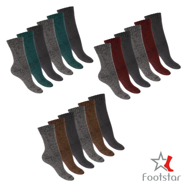 Footstar Damen Winter Socken (6 Paar) Vollfrottee Socken mit Thermo Effekt