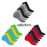 Celodoro Damen Pilates & Yoga Sneaker Socken (6 Paar) Kurze Sportsocken mit ABS