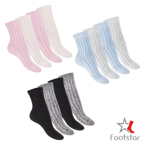 Footstar Damen Kuschel Socken (4 Paar) Warme und flauschige Soft Socken