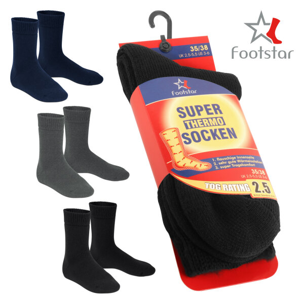 Footstar Damen und Herren Feet Heater Thermo Socken (1 Paar), Extra warme Winter Socken