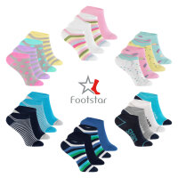 Footstar Kinder Sneaker Socken (8 Paar) Bunte Kurzsocken...