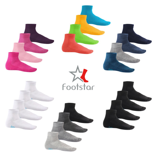 Footstar Damen & Herren Kurzschaft Socken mit Frottee-Sohle (8 Paar) Sneak It!