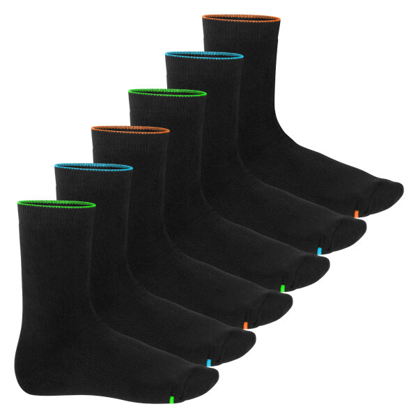 Damen und Herren Wintersocken (6 Paar) Warme Vollfrottee Socken mit Thermo Effekt - Neon Glow 35-38