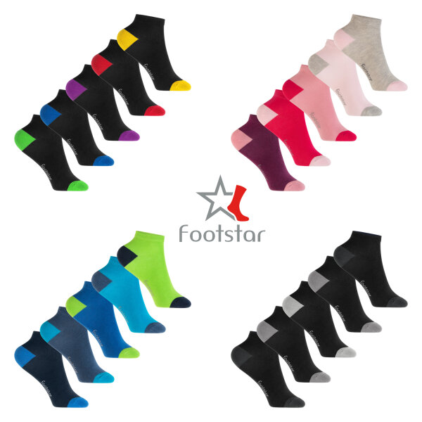 Footstar Kinder Baumwoll Kurzschaft Socken (10 Paar) mit abgesetzter Ferse und Spitze