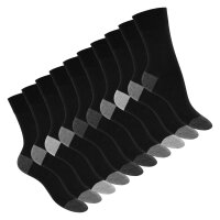Footstar Damen und Herren Baumwoll-Socken (10 Paar) mit abgesetzter Ferse und Spitze - Classic Grey 35-38