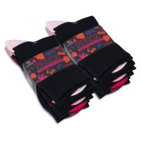 Footstar Damen und Herren Baumwoll-Socken (10 Paar) mit abgesetzter Ferse und Spitze - Berry 39-42